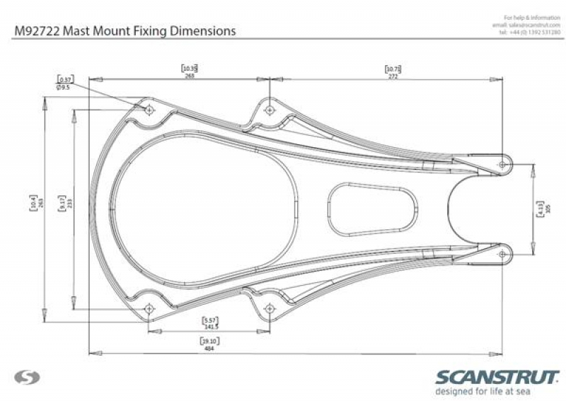 Scanstrut M92722 Masthalterung für alle 18" Radomantennen von Raymarine