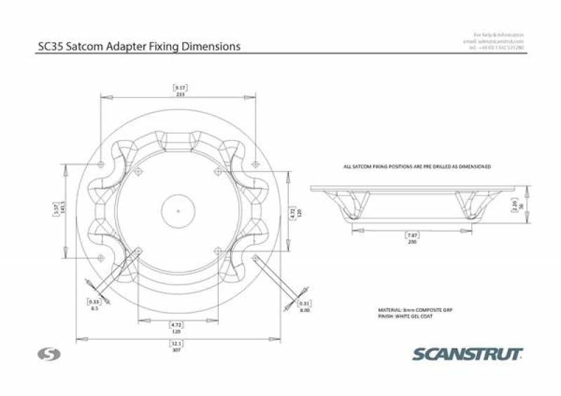 Scanstrut SC35 Adapterplatte für SAT-TV Antennen Scanstrut SC35 Adapterplatte für SAT-TV Antennen