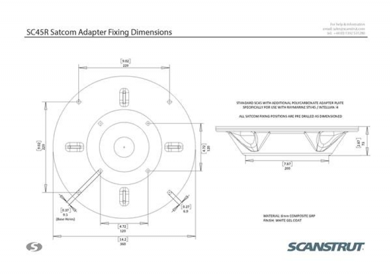 Scanstrut SC45R Adapterplatte für Raymarine 45STV Scanstrut SC45R Adapterplatte für Raymarine 45STV