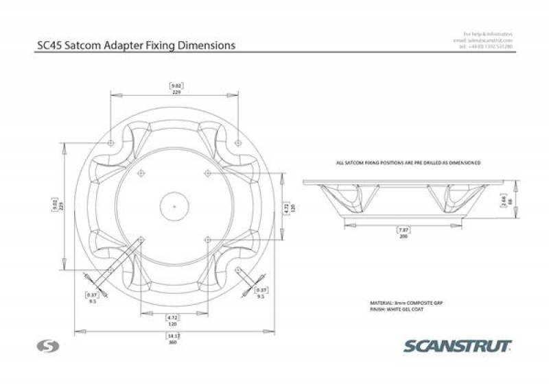 Scanstrut SC45 Adapterplatte für SAT-TV Antennen Scanstrut SC45 Adapterplatte für SAT-TV Antennen
