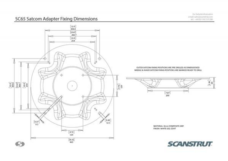Scanstrut SC65 Adapterplatte für SAT-TV Antennen Scanstrut SC65 Adapterplatte für SAT-TV Antennen