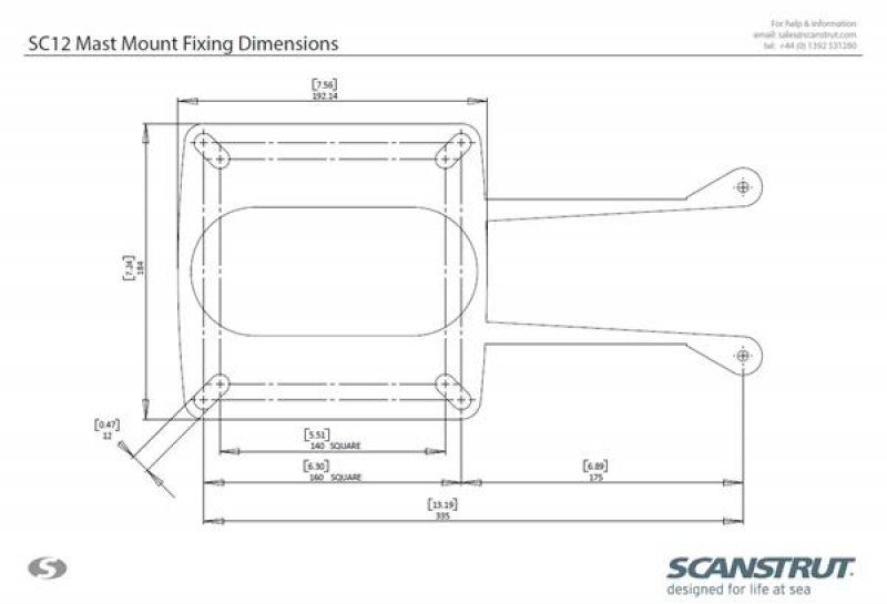 Scanstrut SC12 Masthalterung für mittlere Radomantennen Scanstrut SC12 Masthalterung für mittlere Radomantennen