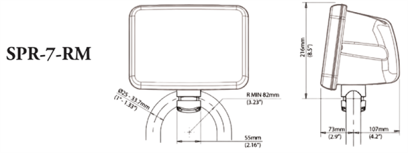 Scanstrut SPR-7-RM Konsole Steuersäule für 7" Anzeige, tiefe Ausführung