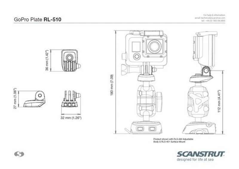 Scanstrut RL-510 Rokk Halterung für GoPro, Garmin Virb X & XE Scanstrut RL-510 Rokk Halterung für GoPro, Garmin Virb X & XE