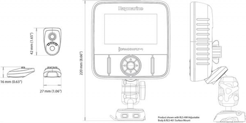 Scanstrut RL-512 Rokk Adapter für Raymarine Dragonfly 4/5 Scanstrut RL-512 Rokk Adapter für Raymarine Dragonfly 4/5