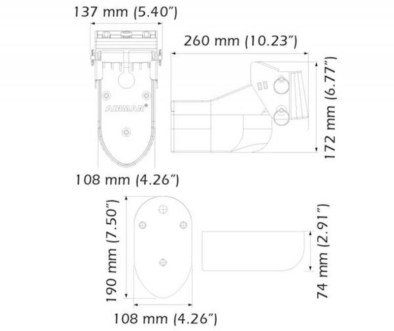 Raymarine A80318 TM275LH-W 1000W D/T Spiegelheckgeber Low-High WideBeam Raymarine A80318 TM275LH-W 1000W D/T Spiegelheckgeber Low-High WideBeam