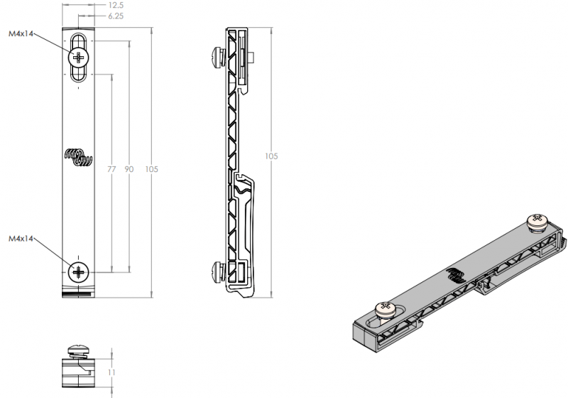 Victron DIN35 adapter large