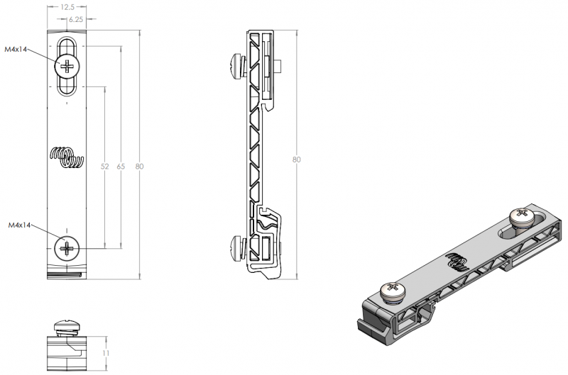 Victron DIN35 adapter small