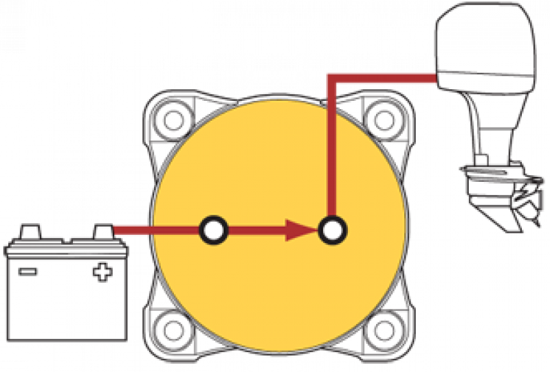Batteriehauptschalter 350A Off-On mit AFD (Lichtmaschinenunterbrechnung)