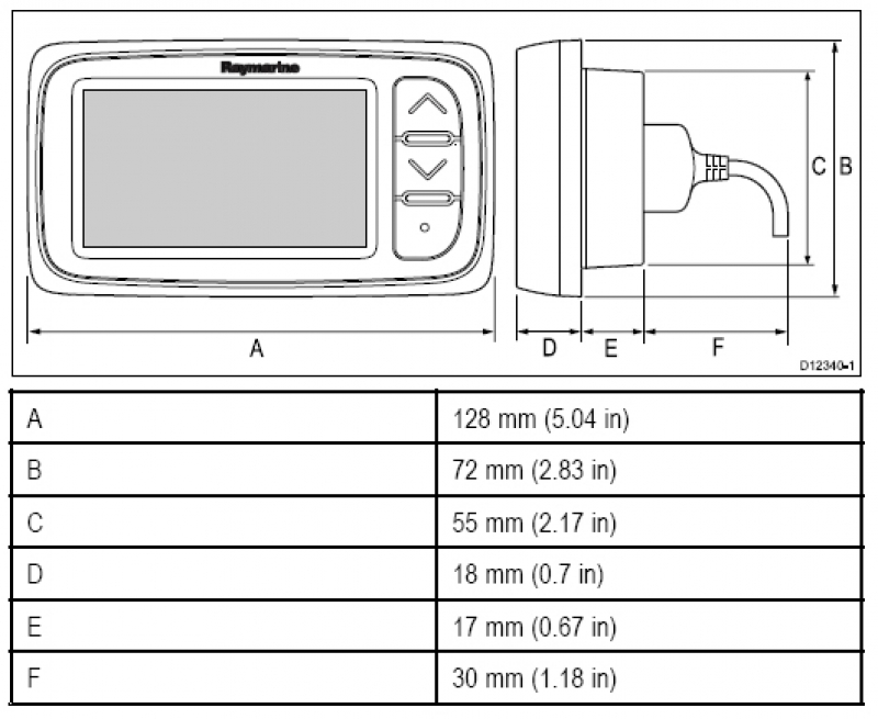 Raymarine E70066 i40 Bidata Instrument Raymarine E70066 i40 Bidata Instrument