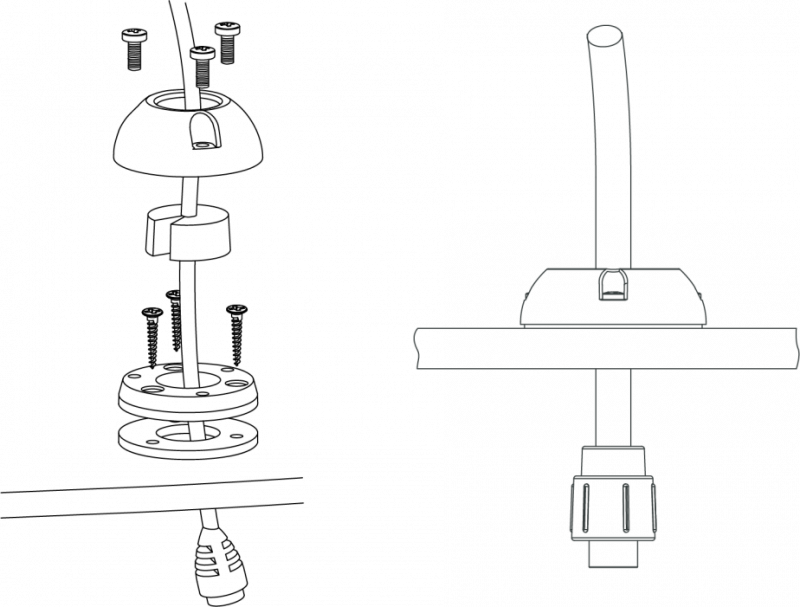 Scanstrut Decksdurchführung Kunststoff bis 21mm Stecker 9-14mm Kabel schwarz Scanstrut Decksdurchführung Kunststoff bis 21mm Stecker 9-14mm Kabel schwarz