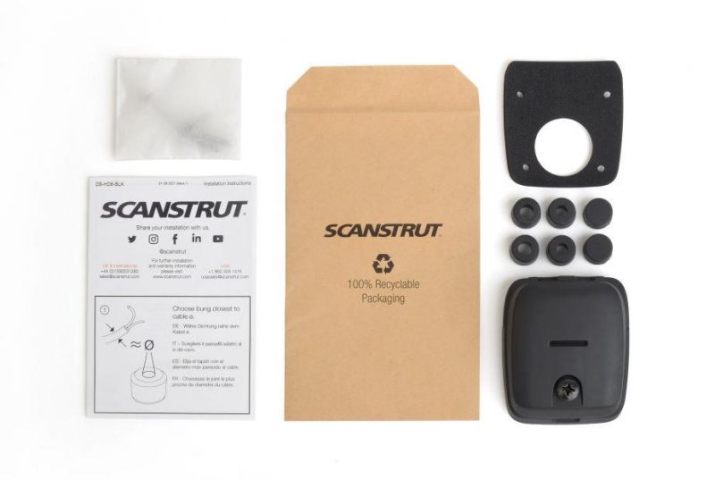 Scanstrut Decksdurchführung DS-HD6 2pol horizontal 2-6mm Kabel schwarz