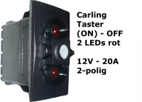 Carling Schalter (EIN)-AUS - Taster (1)-0 mit 2 roten LED - OHNE Wippe