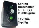 Carling Schalter EIN-AUS-(EIN) - Umtaster 1-0-(2) mit 2 grünen LED - OHNE Wippe