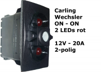 Carling Schalter EIN-EIN - Wechsler 1-2 mit 2 roten LED - OHNE Wippe