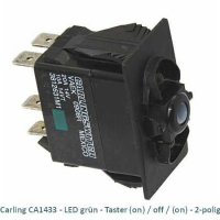 Carling CA1433 LED grün - Taster (on)/off/(on) 2-polig