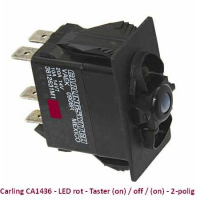 Carling CA1436 LED rot - Taster (on)/off/(on) 2-polig